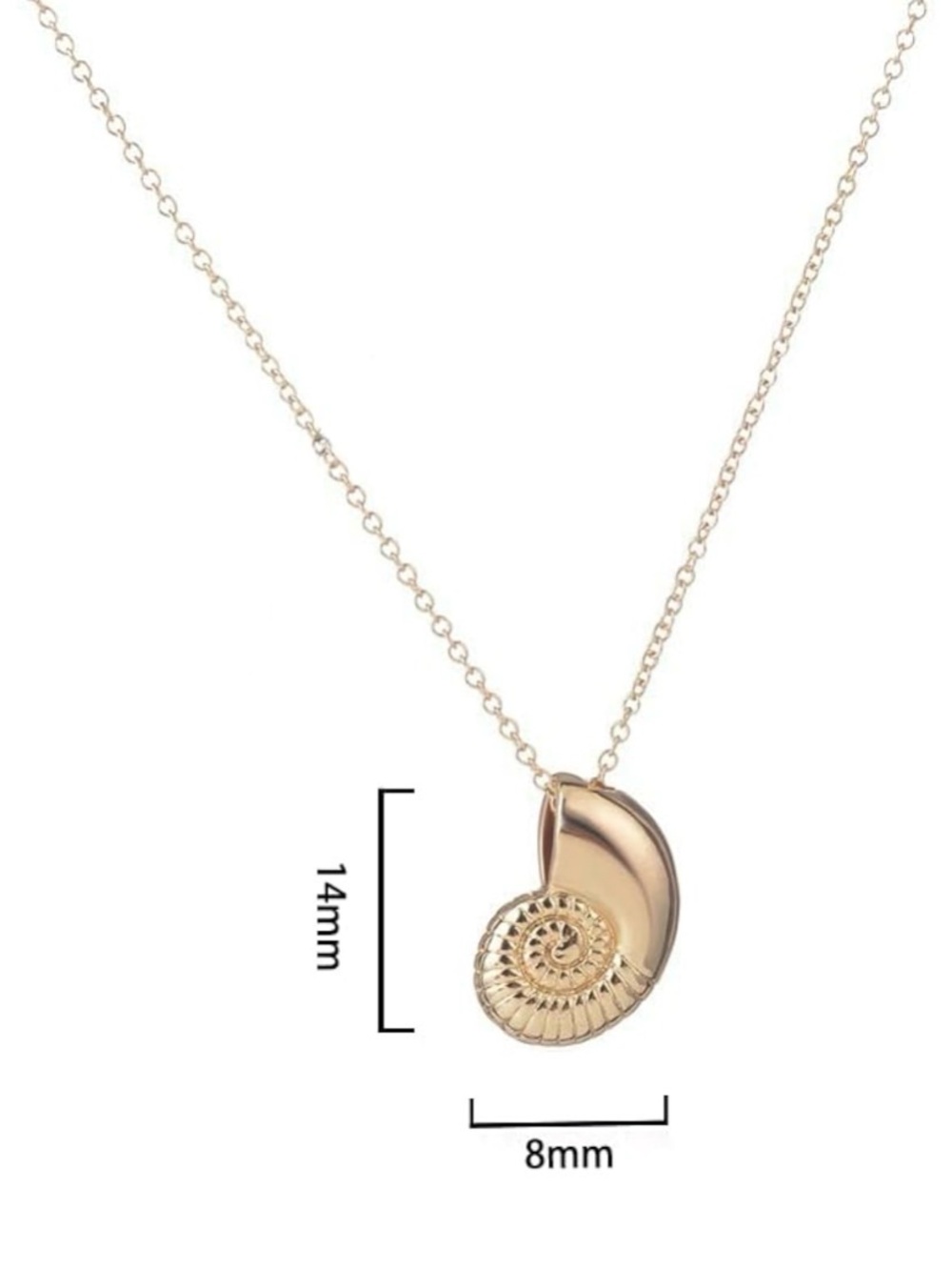 Gold Nautilus Pendant Necklace with Pink Shell Drop Earrings - Women's Jewelry - Picture 3 of 5